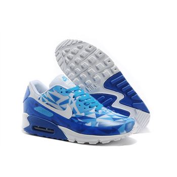 Nike Air Max 90 Hyp Prm Unisex Blue White Jogging Shoes Italy